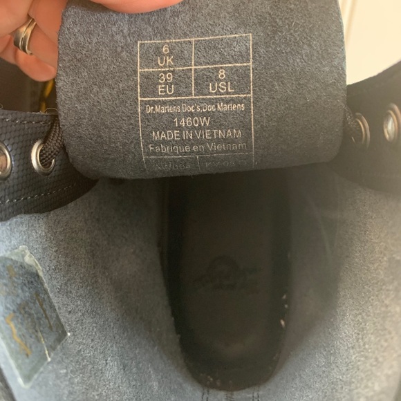 NEW DR. MARTENS Blue Metallic 1460 Combat Boots - Picture 5 of 7